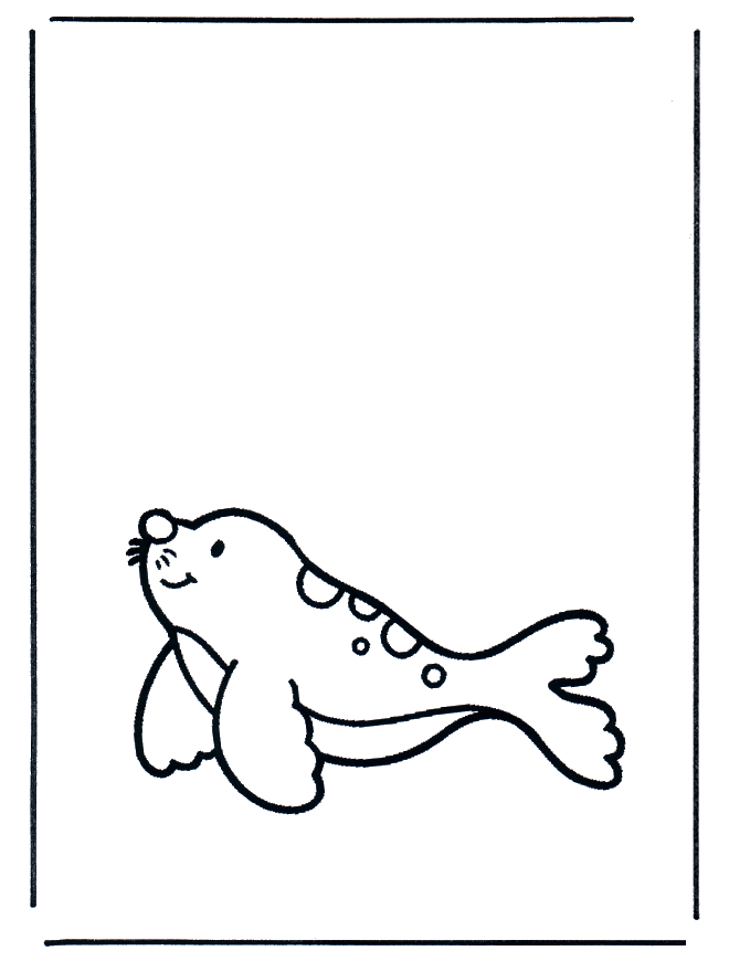 Phoque 1 - Coloriages Dauphins et animaux maritimes