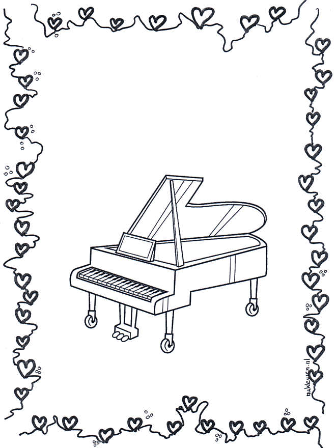 Piano à queue - Coloriages Musique