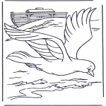 Coloriages Bible - Pigeon de l'arche de Noah