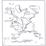 Personnages de bande dessinée - Pinocchio sous l'eau
