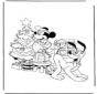 Pluto et Mickey avec le sapin de Noël