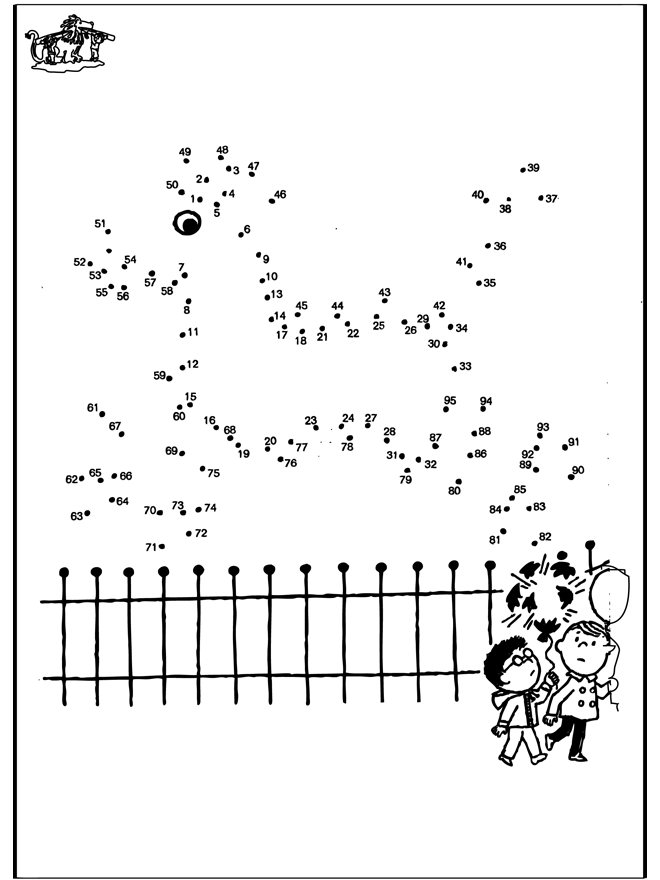 Points à relier - Parc zoologique - Dessin chiffres