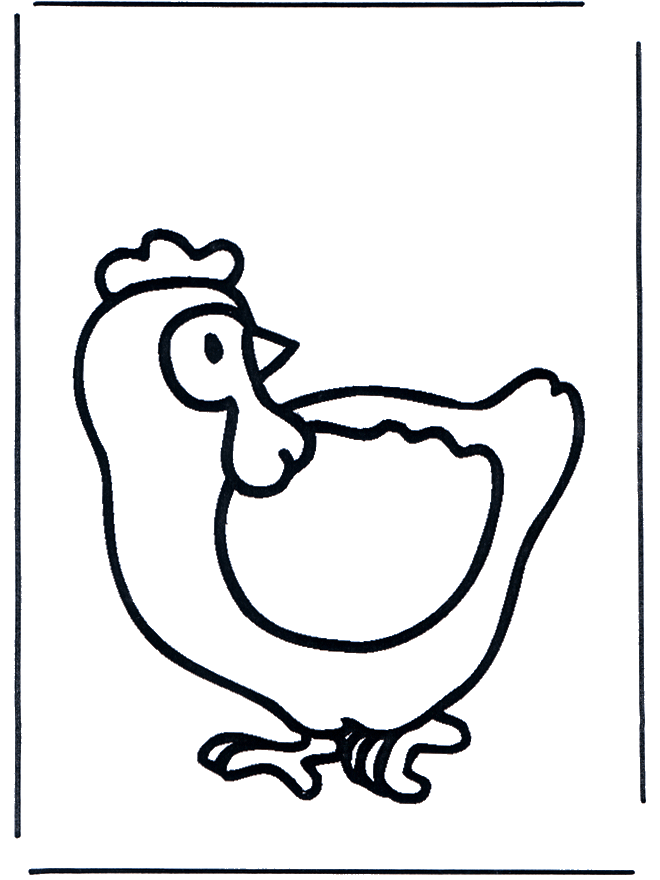 Poule 1 - Coloriages Animaux de la ferme