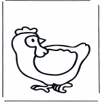 Coloriages pour enfants - Poule pour les petits