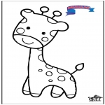 Coloriages d'animaux - Primalac girafe