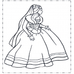 Coloriages faits divers - Princesse en robe