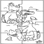 Bricolage coloriages - Puzzle - Babar