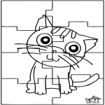 Bricolage coloriages - Puzzle chat