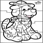 Bricolage coloriages - Puzzle chien