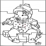 Coloriage thème - Puzzle de bébé 1