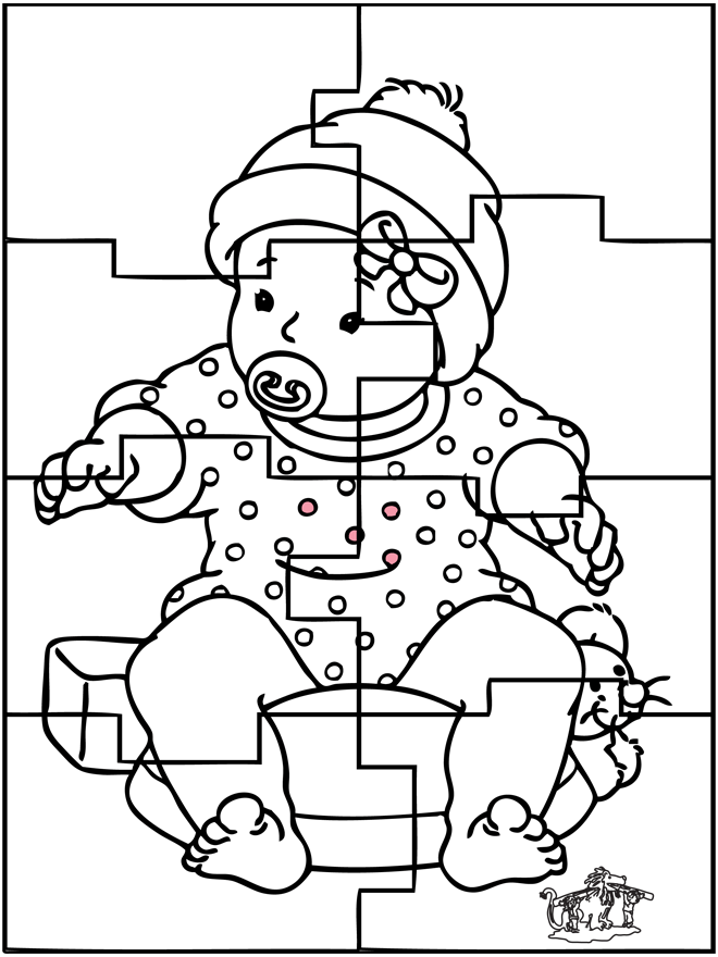 Puzzle de bébé - Coloriages Naissance