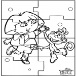 Bricolage coloriages - Puzzle - Dora