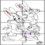 Coloriage thème - Puzzle du Lapin de Pâques 2