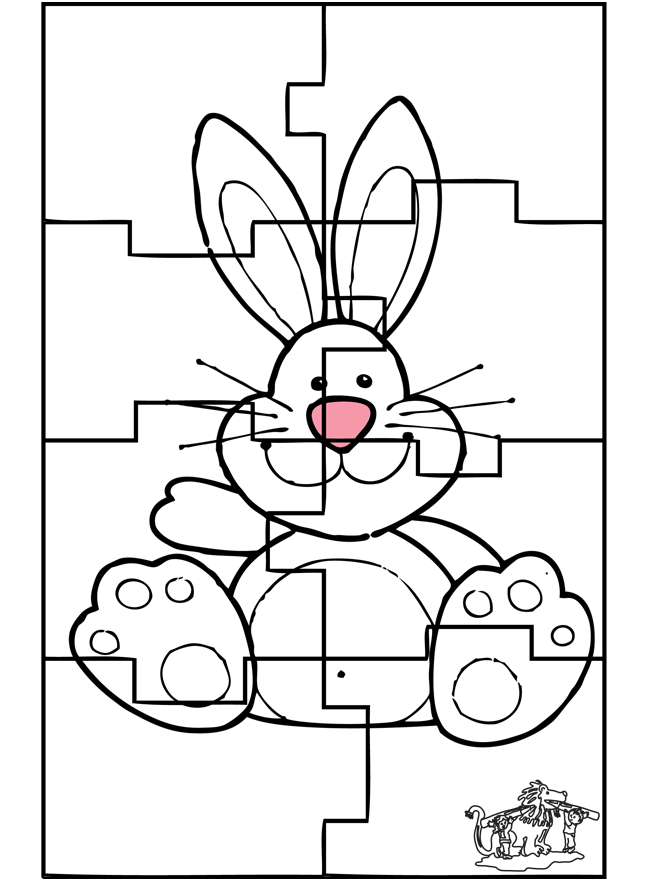 Puzzle du Lapin de Pâques 3 - Pâques couloriages bibliques