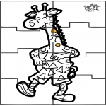 Bricolage coloriages - Puzzle girafe