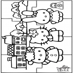 Bricolage coloriages - Puzzle - Hello Kitty