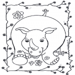 Coloriages pour enfants - Rhinocéros content