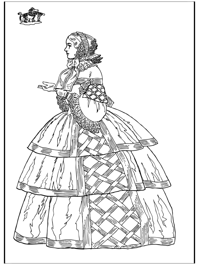 Robe classique - Coloriages Moyen-Age