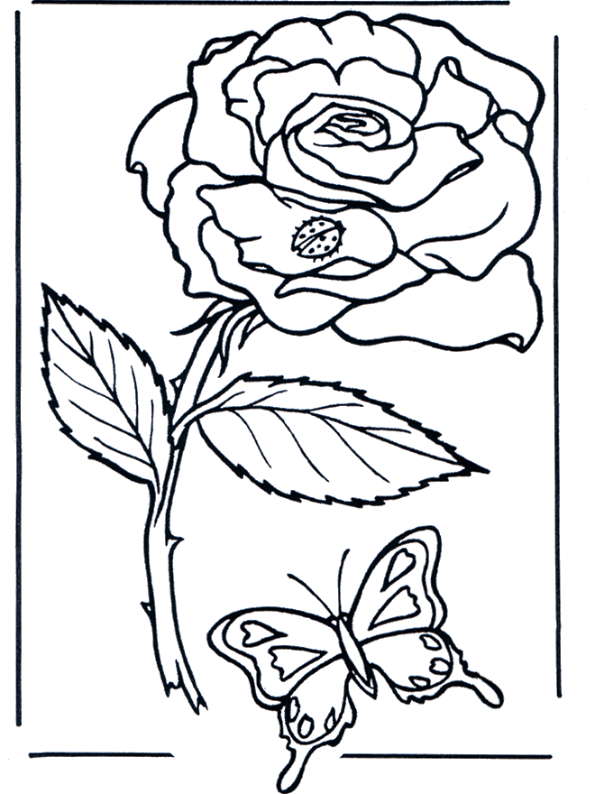 Rose - Coloriages Fleurs