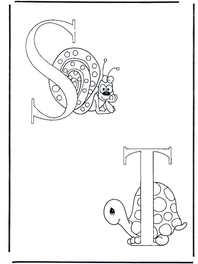 S et T - Coloriages alphabet