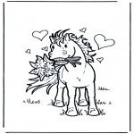 Coloriage thème - Saint-Valentin - cheval