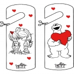 Coloriage thème - Signet de porte Saint Valentin