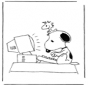 Snoopy devant l'ordinateur