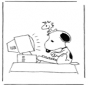 Snoopy devant l'ordinateur