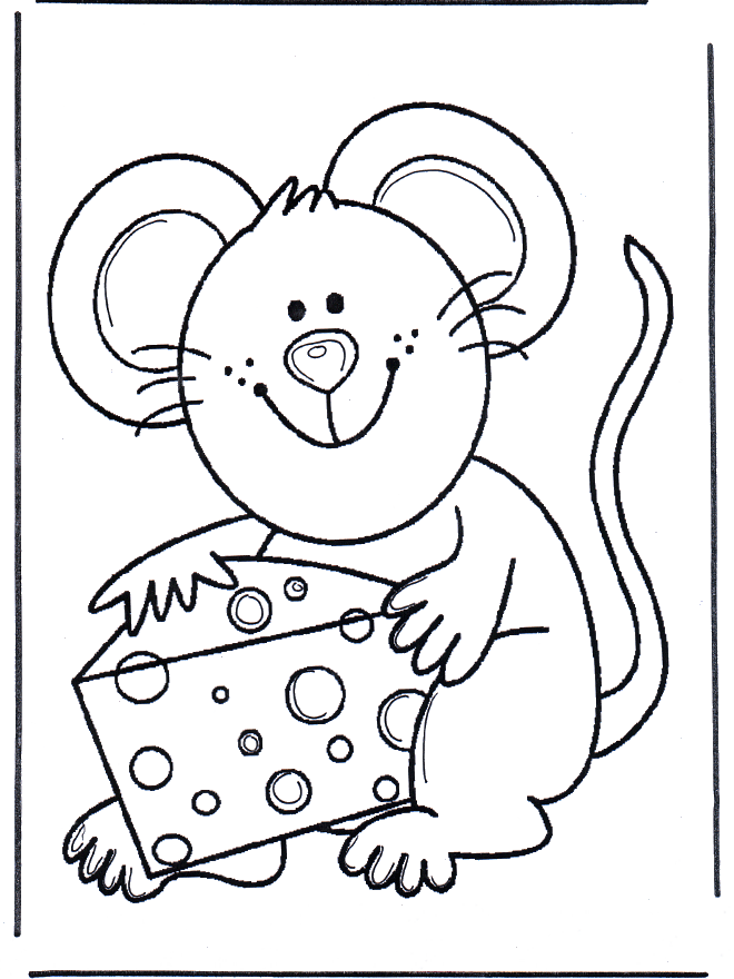 Souris avec fromage - Coloriages Animaux de la ferme