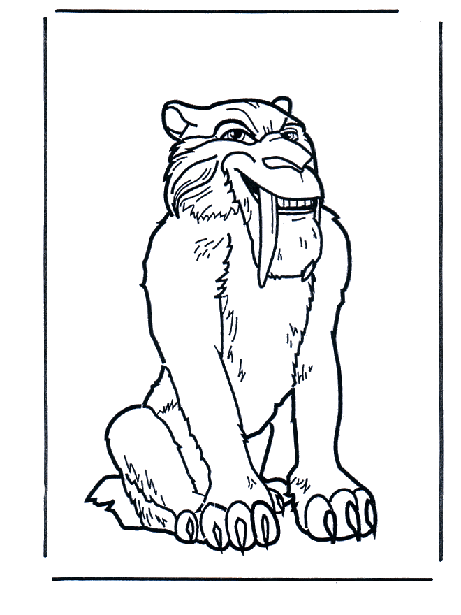 Tigre à dents de sabre - Coloriages Chats