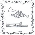 Coloriages faits divers - Trompette et trombone