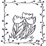 Coloriages faits divers - Tulipes