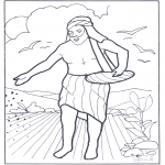 Coloriages Bible - Un semeur