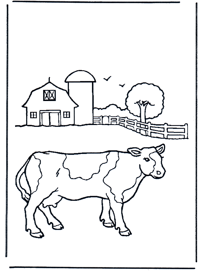 Vache à la ferme - Coloriages Animaux de la ferme