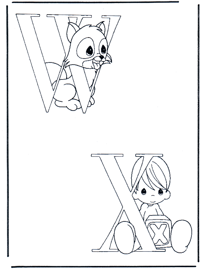 W et X - Coloriages alphabet